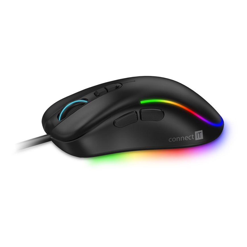 CONNECT IT CMO-3589-BK - LED RGB Mouse da gioco con cavo 200-7200 DPI nero
