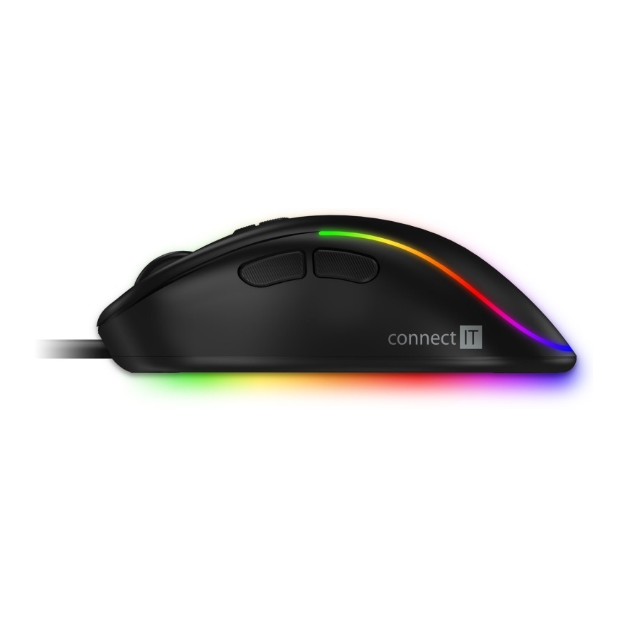 CONNECT IT CMO-3589-BK - LED RGB Mouse da gioco con cavo 200-7200 DPI nero