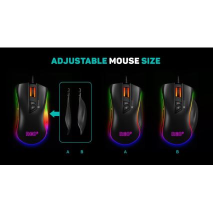 CONNECT IT CMO-3591-BK - LED RGB Mouse da gioco con cavo 500-7200 DPI nero