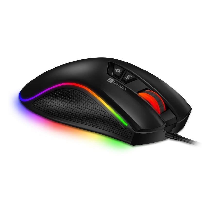 CONNECT IT CMO-3591-BK - LED RGB Mouse da gioco con cavo 500-7200 DPI nero