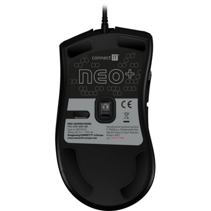 CONNECT IT CMO-3591-BK - LED RGB Mouse da gioco con cavo 500-7200 DPI nero