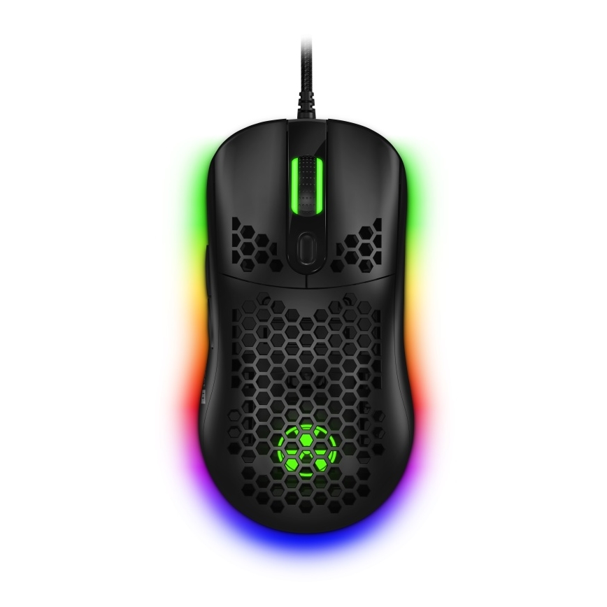 CONNECT IT CMO-5511-BK - Mouse da gioco cablata LED RGB 200-12800 DPI nera