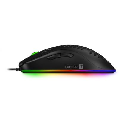 CONNECT IT CMO-5511-BK - Mouse da gioco cablata LED RGB 200-12800 DPI nera