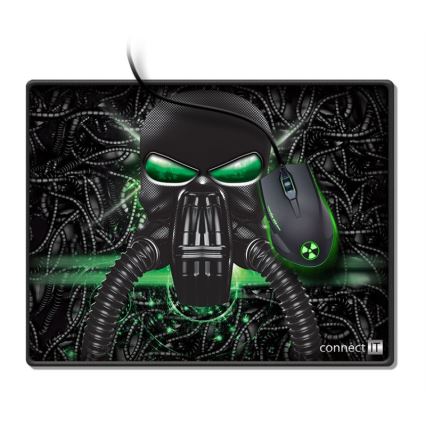 CONNECT IT CMP-1100-SM - Tappetino per mouse 32x24,5 cm nero/verde
