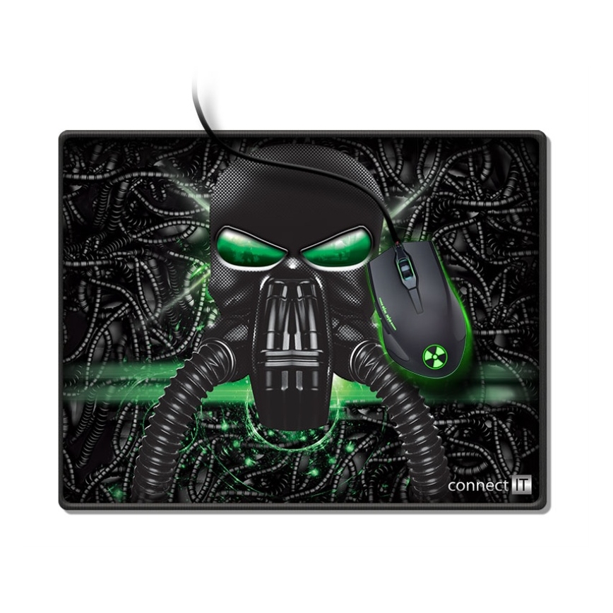 CONNECT IT CMP-1100-SM - Tappetino per mouse 32x24,5 cm nero/verde
