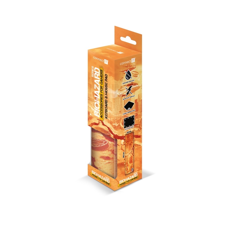 CONNECT IT CMP-1140-LG - Tappetino per tastiera e mouse 88,6x24,5 cm arancione