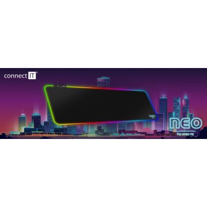 CONNECT IT CMP-3100-LG - LED RGB Tastiera e tappetino per mouse da gioco 80x30 cm nero