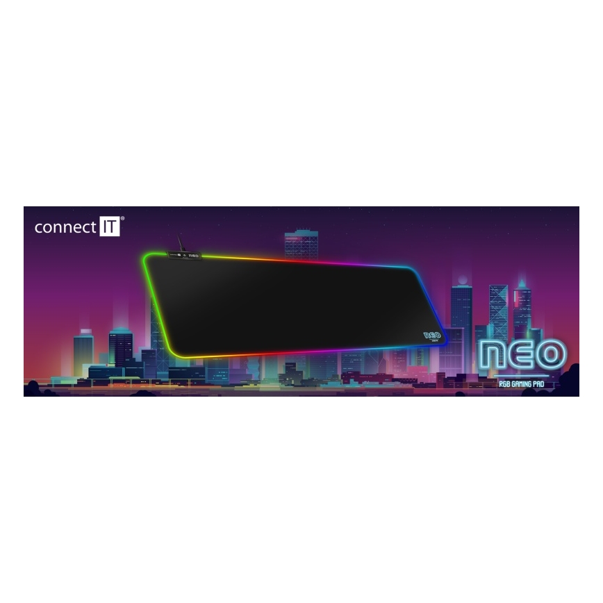 CONNECT IT CMP-3100-LG - LED RGB Tastiera e tappetino per mouse da gioco 80x30 cm nero
