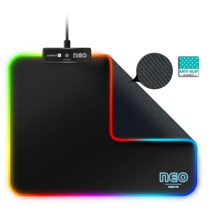 CONNECT IT CMP-3100-SM - Tappetino da gioco per mouse LED RGB 32x24,5 cm nero