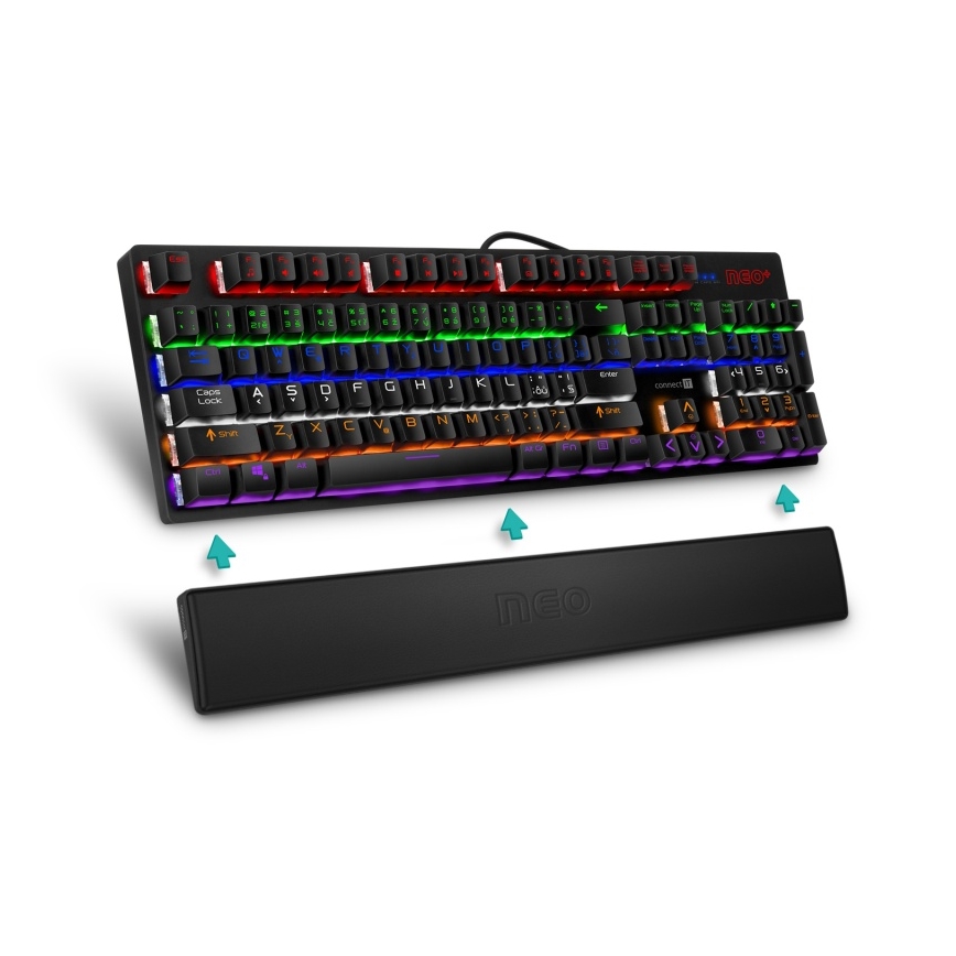 CONNECT IT CMP-3590-LG - Tappetino ergonomico per tastiera nero
