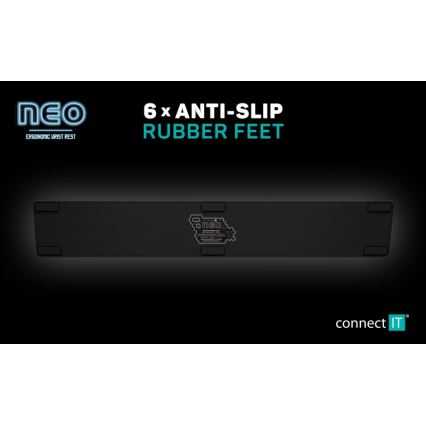 CONNECT IT CMP-3590-LG - Tappetino ergonomico per tastiera nero