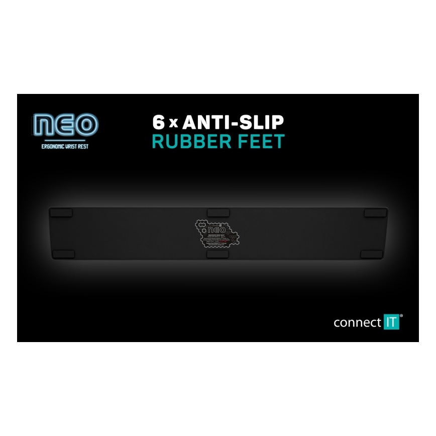CONNECT IT CMP-3590-LG - Tappetino ergonomico per tastiera nero