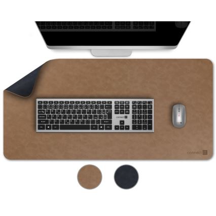 CONNECT IT CMP-4040-LG - Tappetino reversibile per tastiera e mouse 90x40 cm blu/marrone