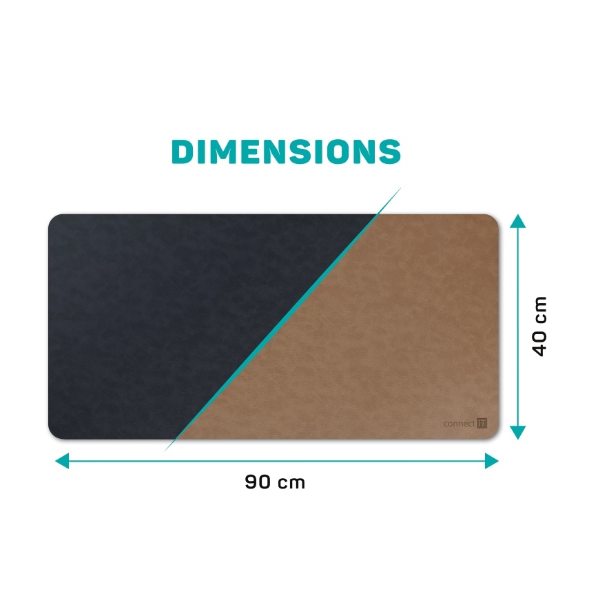 CONNECT IT CMP-4040-LG - Tappetino reversibile per tastiera e mouse 90x40 cm blu/marrone