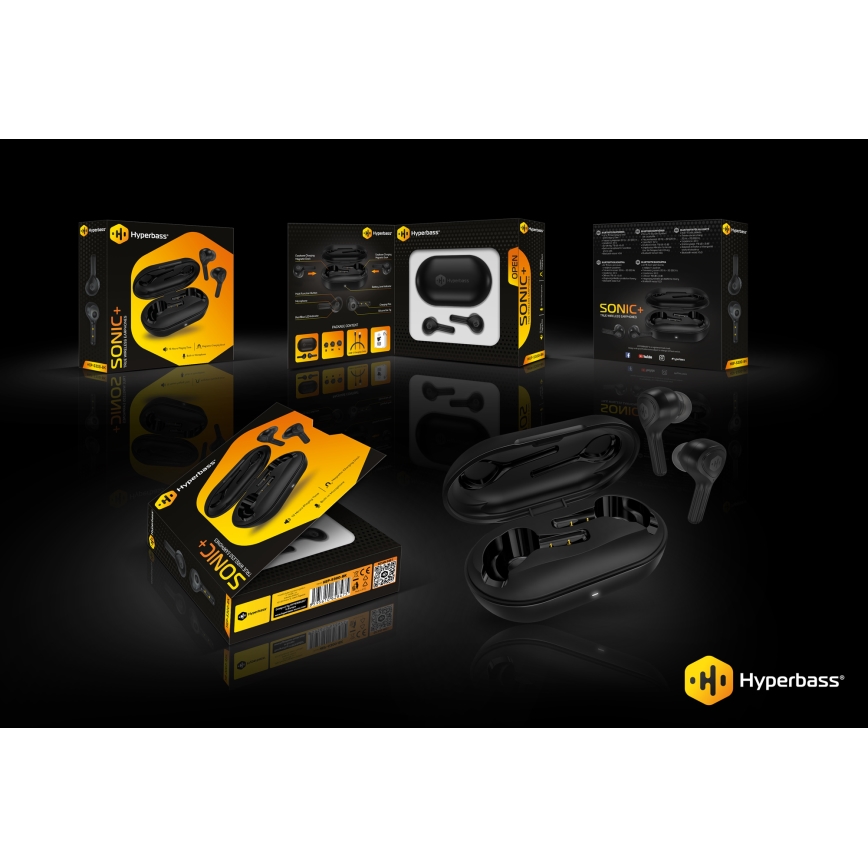 CONNECT IT HEP-5300-BK - Cuffie wireless con microfono 300 mAh + 2x 35 mAh nero