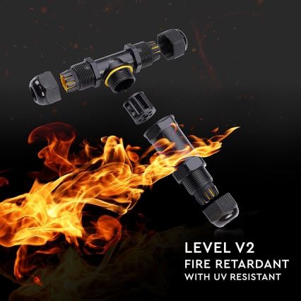 Connettore di collegamento impermeabile IP68 nero