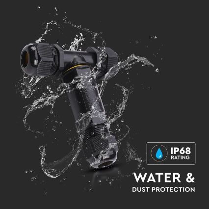 Connettore di collegamento impermeabile IP68 nero