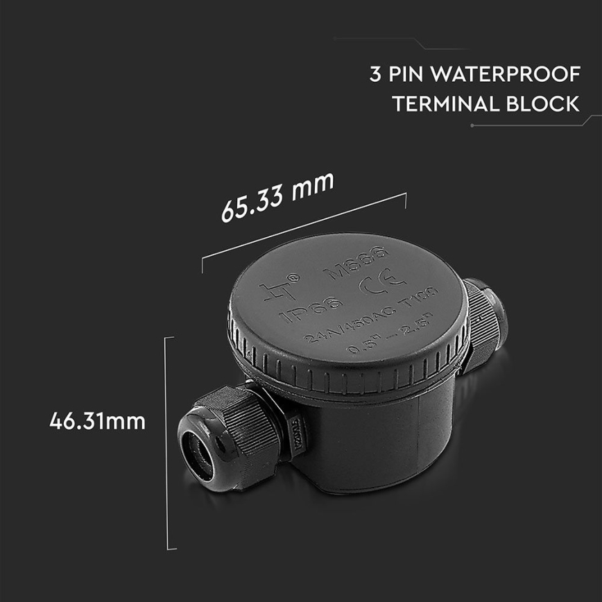 Connettore impermeabile IP66 nero