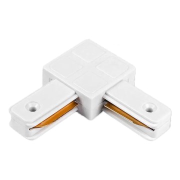 Connettore per apparecchi d'illuminazione su binario, monofase, tipo L, bianco