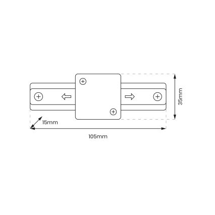 Connettori per luci in sistema binario CONNECTOR RS BLACK tipo piatto