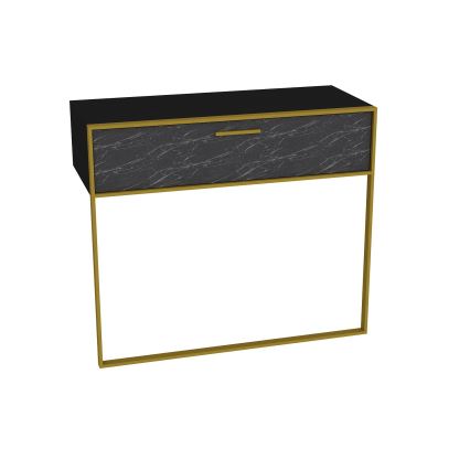 Consolle da parete POLKA 76,8x90 cm oro/nero