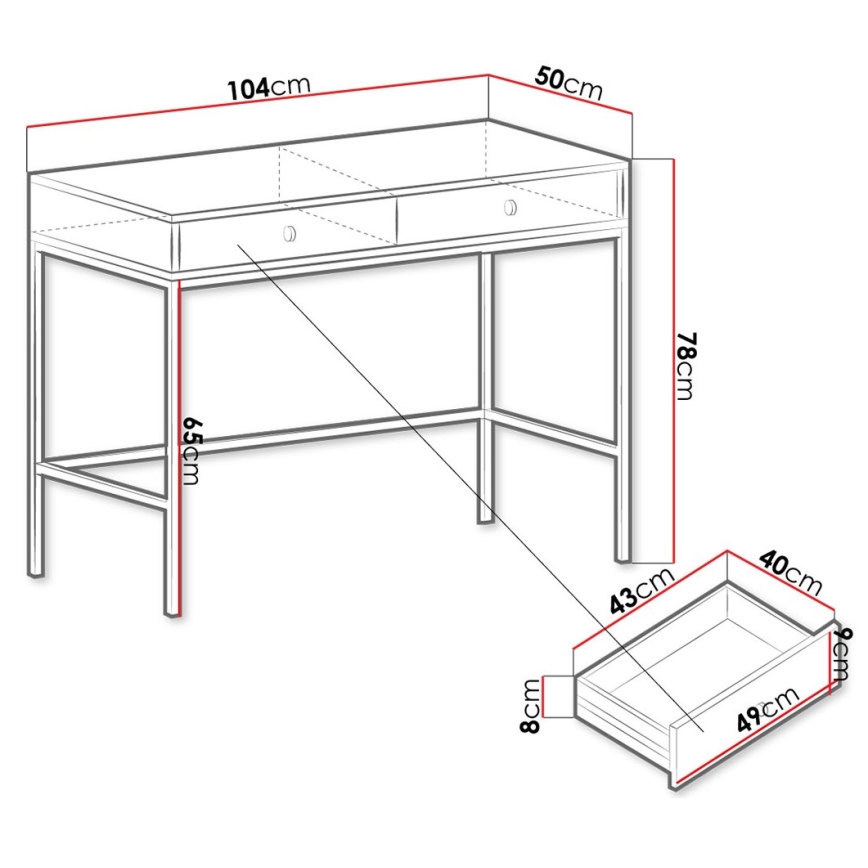 Consolle MONO 78x104 cm beige/nera
