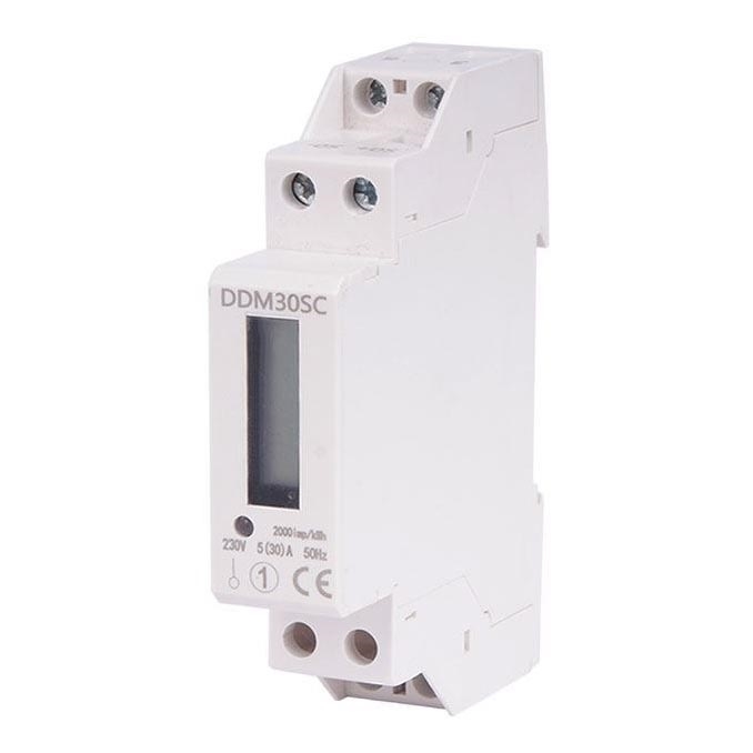 Contatore elettrico digitale monofase per guida DIN DDM30SC