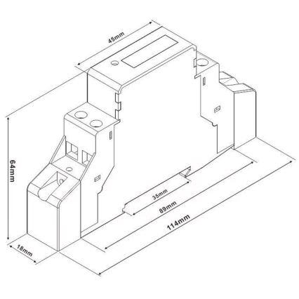 Contatore elettrico digitale monofase per guida DIN DDM30SC