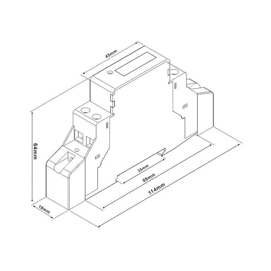 Contatore elettrico digitale monofase per guida DIN DDM30SC