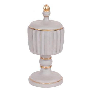 Contenitore decorativo 21x9 cm grigio/oro