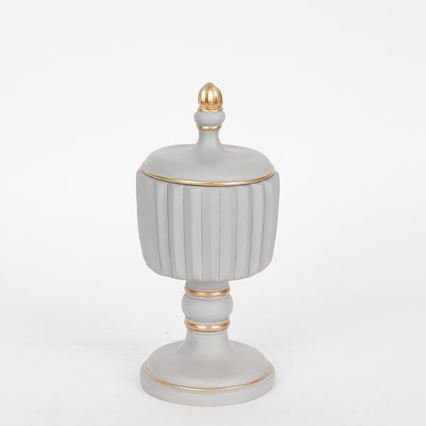 Contenitore decorativo 21x9 cm grigio/oro
