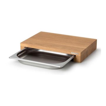 Continenta C4110 - Tagliere da cucina con ciotola 39 x 27 cm rovere