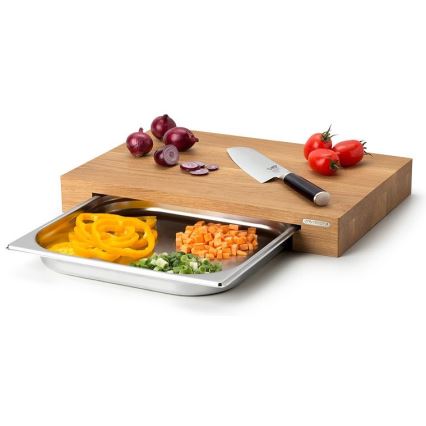 Continenta C4110 - Tagliere da cucina con ciotola 39 x 27 cm rovere