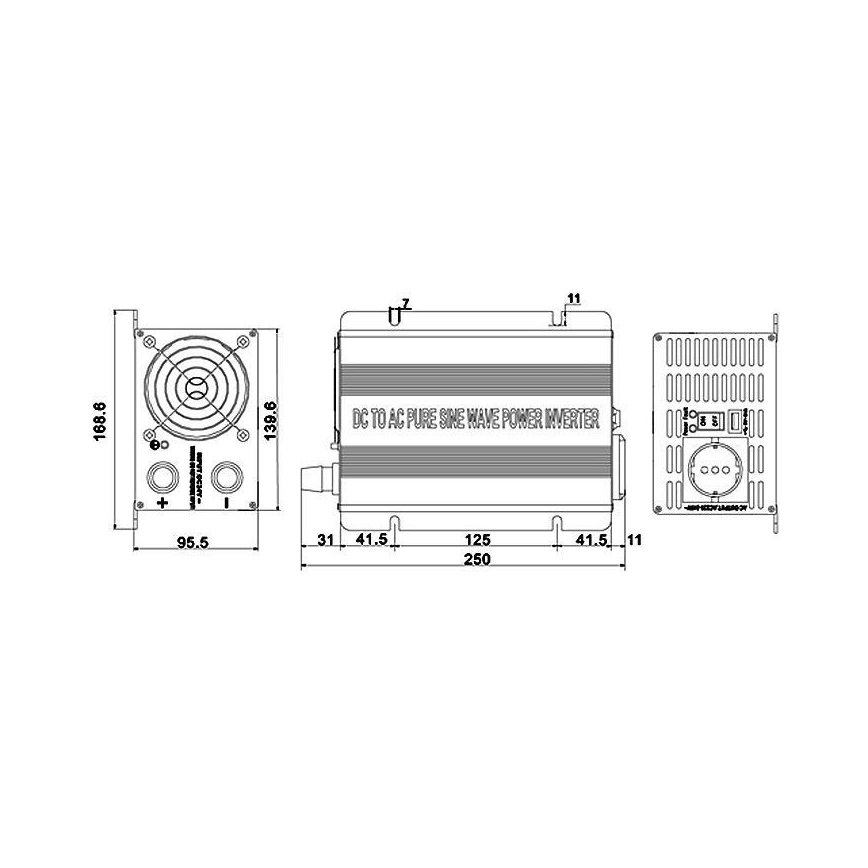 Convertitore di tensione 600W/24V/230V
