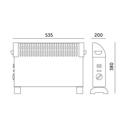 Convettore elettrico SONDO 750/1250/2000W/230V nero