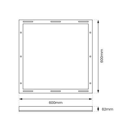 Cornice di metallo per installazione pannello LED 60x60 cm