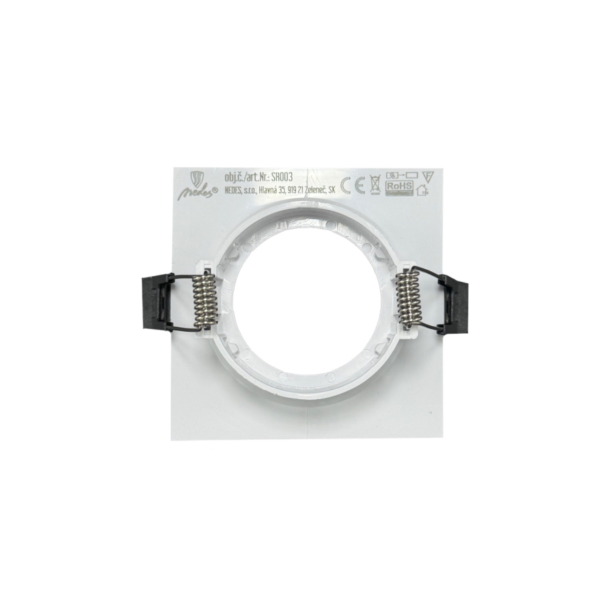Cornice per faretto da incasso GU10 8,6x8,6 cm bianca