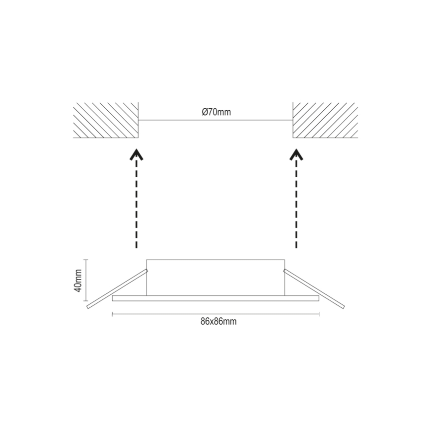 Cornice per faretto da incasso GU10 8,6x8,6 cm bianca