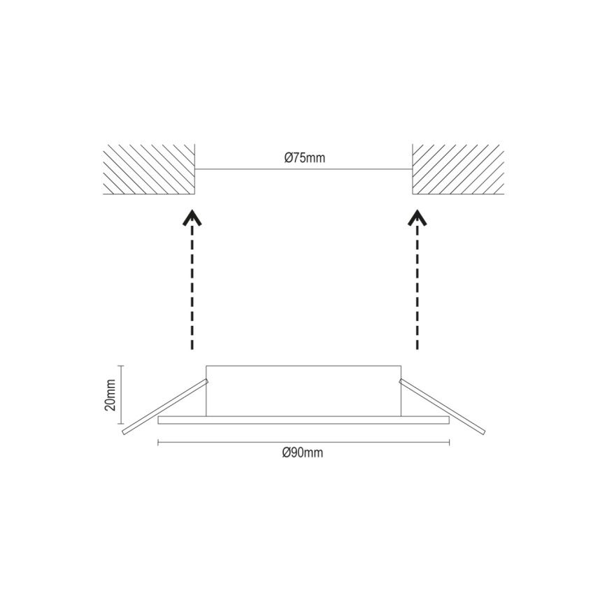Cornice per faretto da incasso GU10, Ø 9 cm, bianca