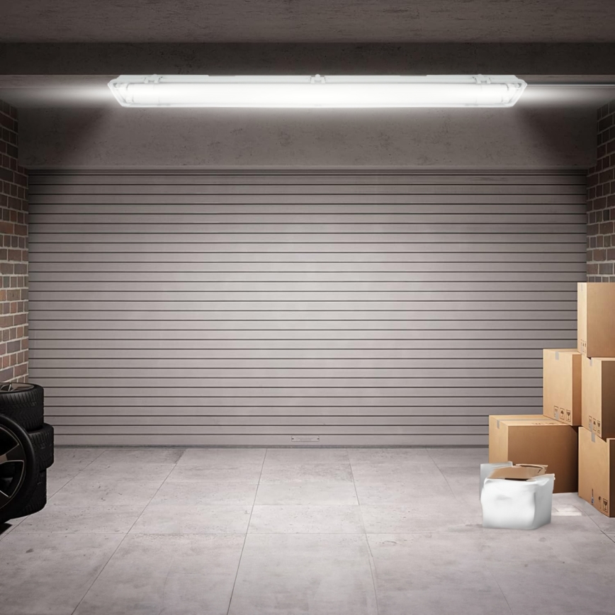 Corpo illuminante tecnico LED per tubi T8, 2x G13, 20W, 230V, 6500K, 120 cm, IP65, bianco