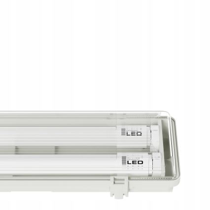 Corpo illuminante tecnico LED per tubi T8, 2x G13, 20W, 230V, 6500K, 120 cm, IP65, bianco
