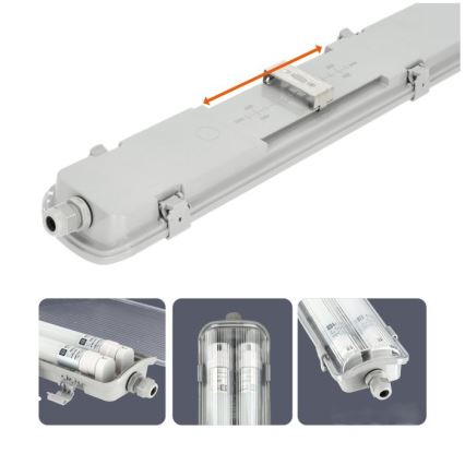 Corpo illuminante tecnico LED per tubi T8 2xG13/18W/230V 4000K IP65 127 cm