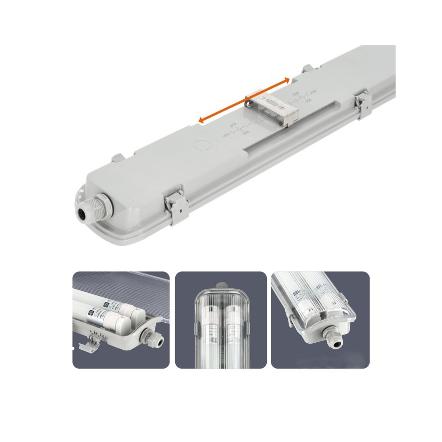 Corpo illuminante tecnico LED per tubi T8 2xG13/18W/230V 4000K IP65 127 cm