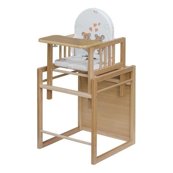 COSING - Seggiolone da pranzo per bambini 2 in 1 Viktoria faggio/bianco