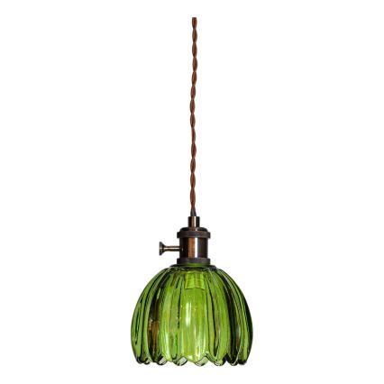 Cottex - Lampada a sospensione con cavo e spina NORA 1xE14/5W/230V verde