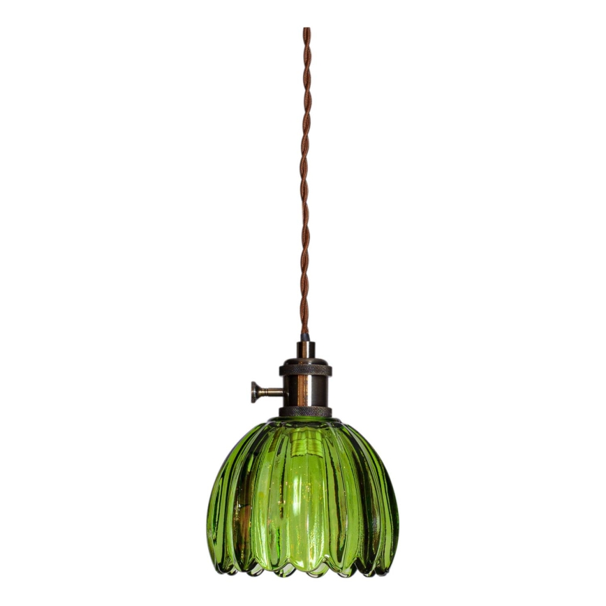 Cottex - Lampada a sospensione con cavo e spina NORA 1xE14/5W/230V verde
