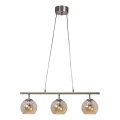 Cottex - Lampadario a sospensione con cavo CAPELLA 3xE14/40W/230V fumé/marrone