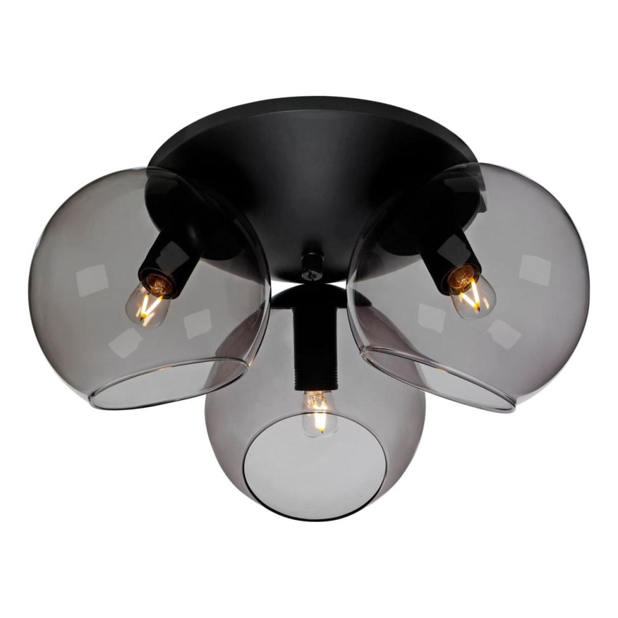 Cottex - Plafoniera CAPELLA 3xE14/40W/230V Ø 37 cm fumé/nero