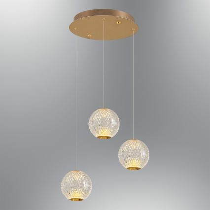 CREMONA Lampada a Sospensione LED 3xLED/5W/230V 3000K Oro