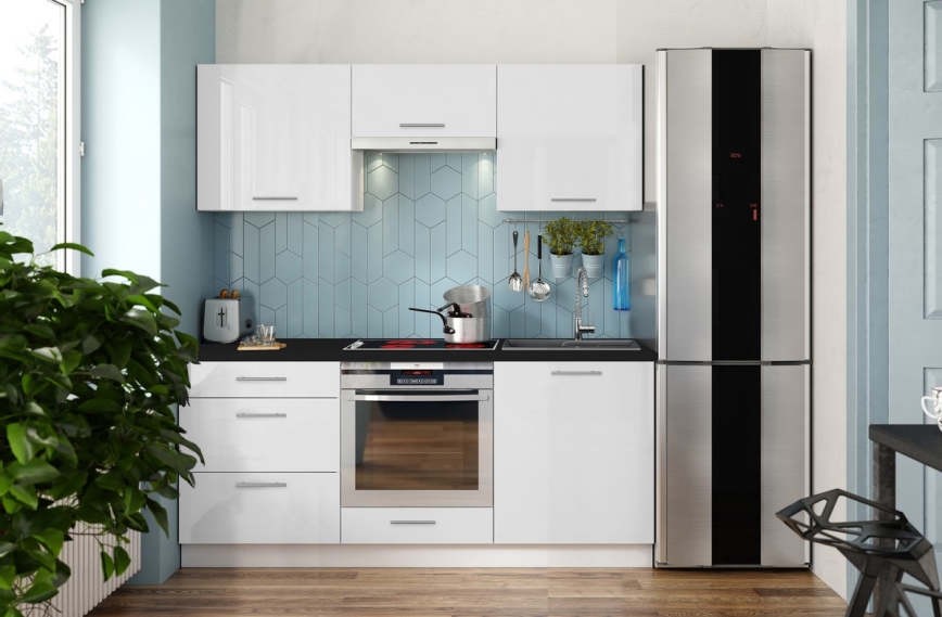 Cucina componibile CELESTE 180 cm, bianco lucido